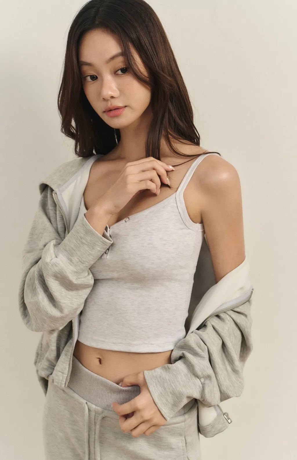 Front Snap Button Heart Sharp Bra Top<br/>桃心領排釦Bra Top