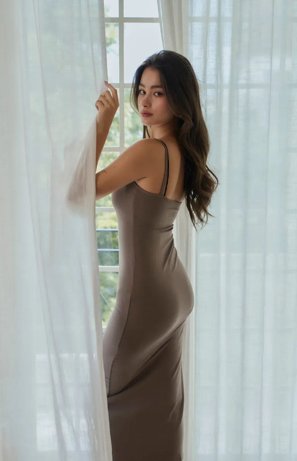 Lace Two Piece Modal Maxi Bra Dress<br/>蕾絲假兩件莫代爾長Bra Dress