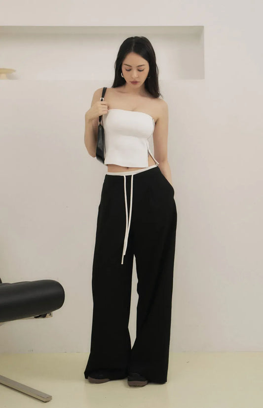 Drawstring Flared Chino<br/>抽繩撞色落地西裝褲