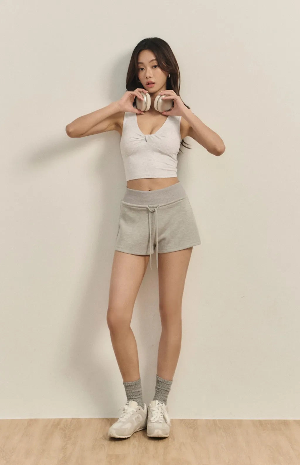 Wide-Waist Drawstring Cotton Shorts<br/>寬腰抽繩太空棉短褲