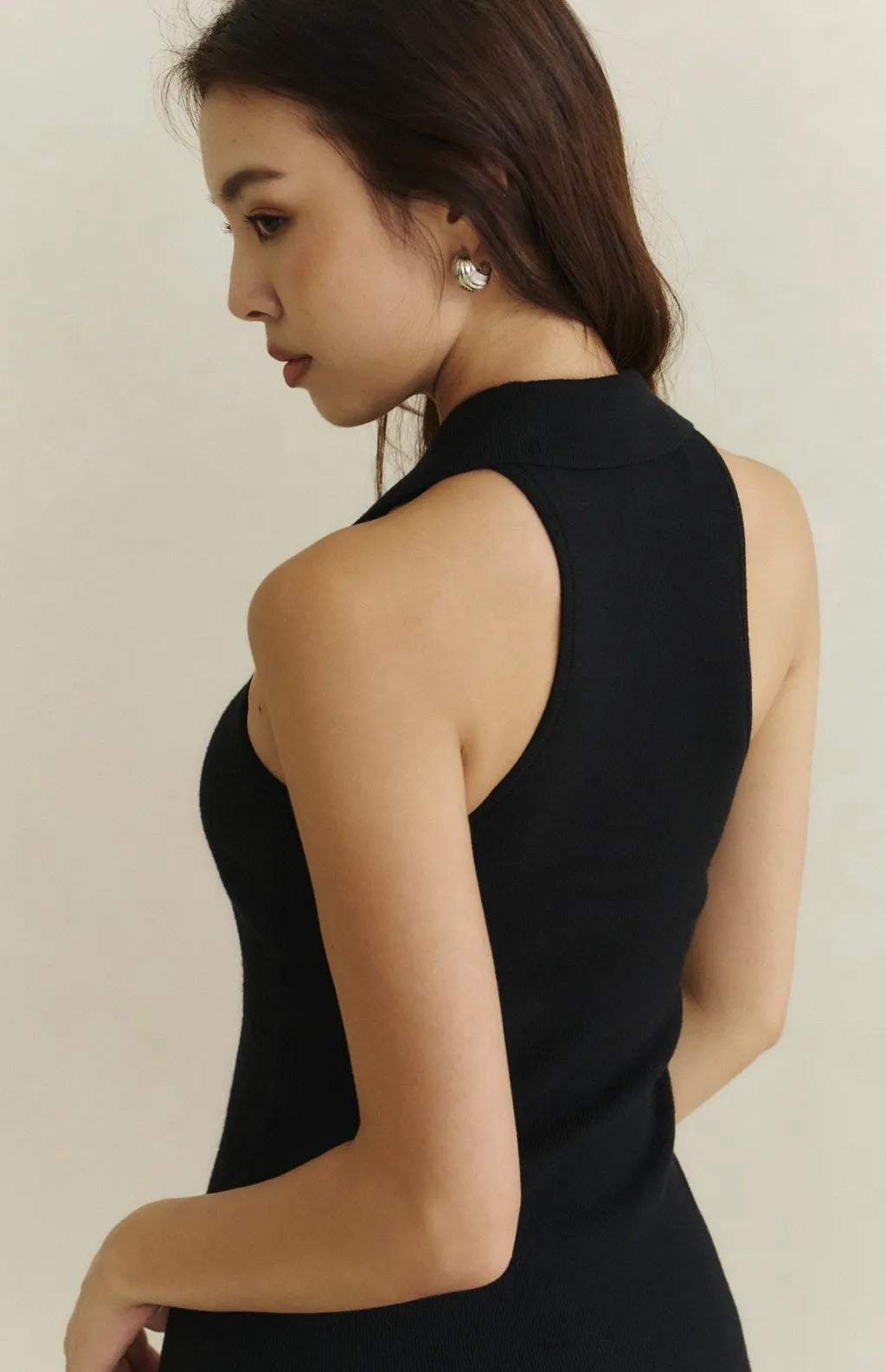 Front Button Mini Bra Dress<br/>翻領排釦針織Bra Dress By Beigy - Milu