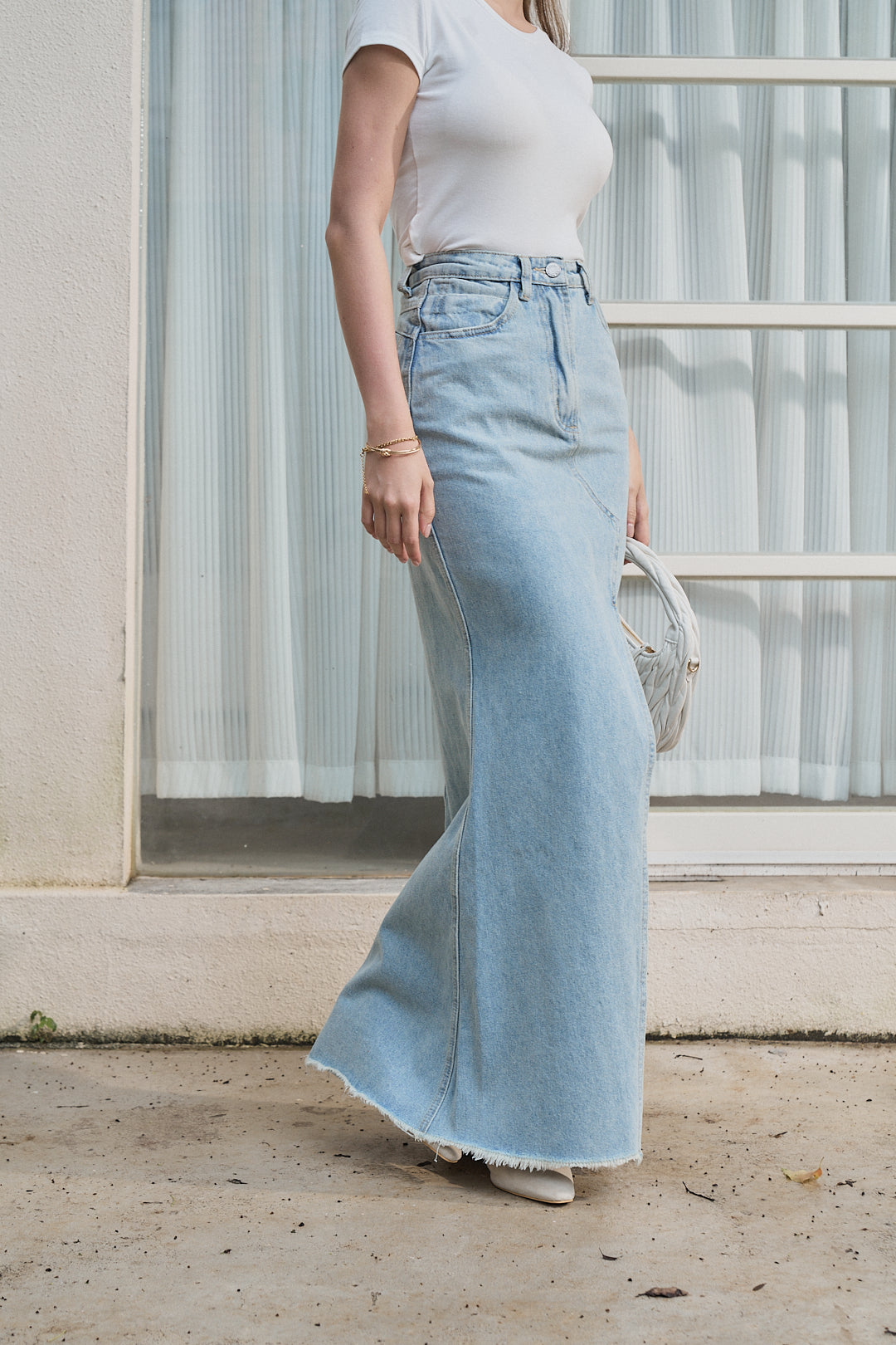 Flared Denim Skirt (喇叭牛仔長裙)