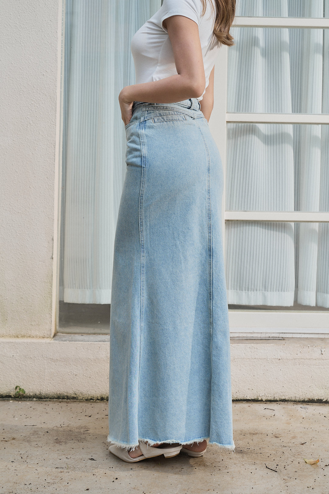 Flared Denim Skirt (喇叭牛仔長裙)