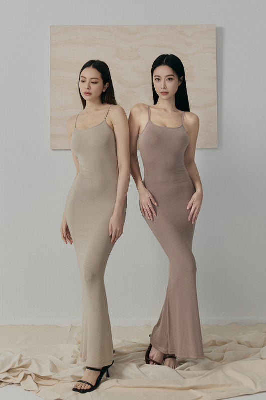 Elegant Rib Knit Maxi Bra Dress<br/>入門必試Bra Dress By mumm - Milu