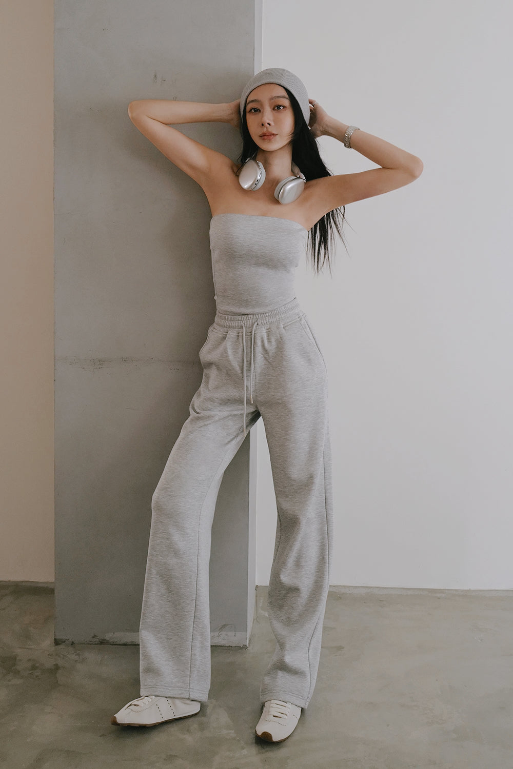 Airy Heater Drawstring Sweatpants (太空寶寶抽繩長腿棉褲)