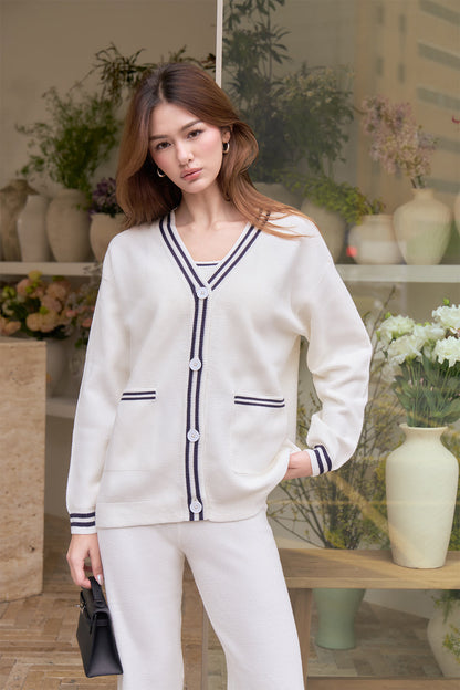 Afternoon Walk Knit Longline Button-Up Cardigan (菱格針織排釦中長版開襟外套) By mumm - Milu