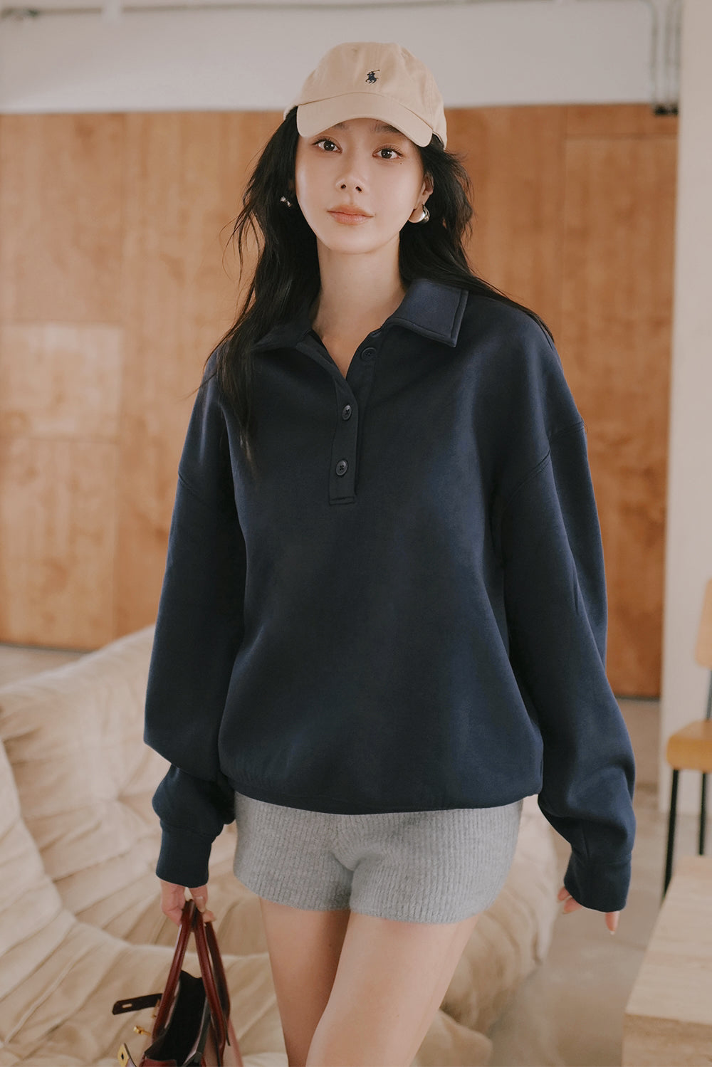 Airy Heater Button-Up Sweatshirt (太空寶寶開釦衛衣)