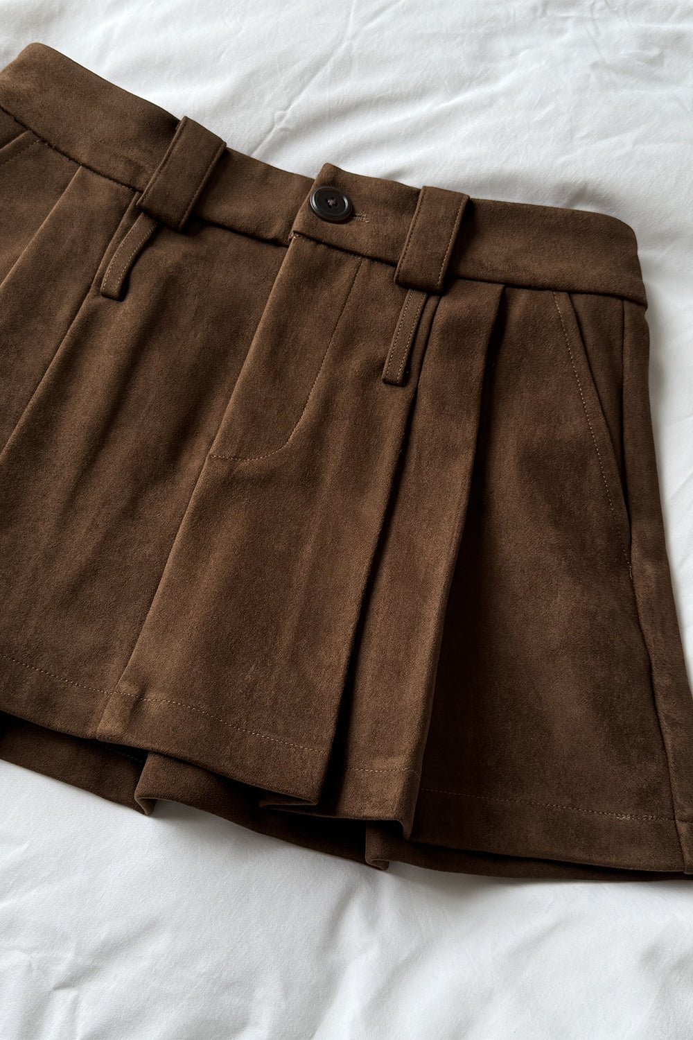 【預購】Suede Pleated Skirt (麂皮百摺裙)