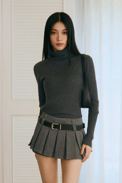 【預購】Pleated Mini Skirt (百褶迷你短裙 - 附皮帶、內有安全褲)