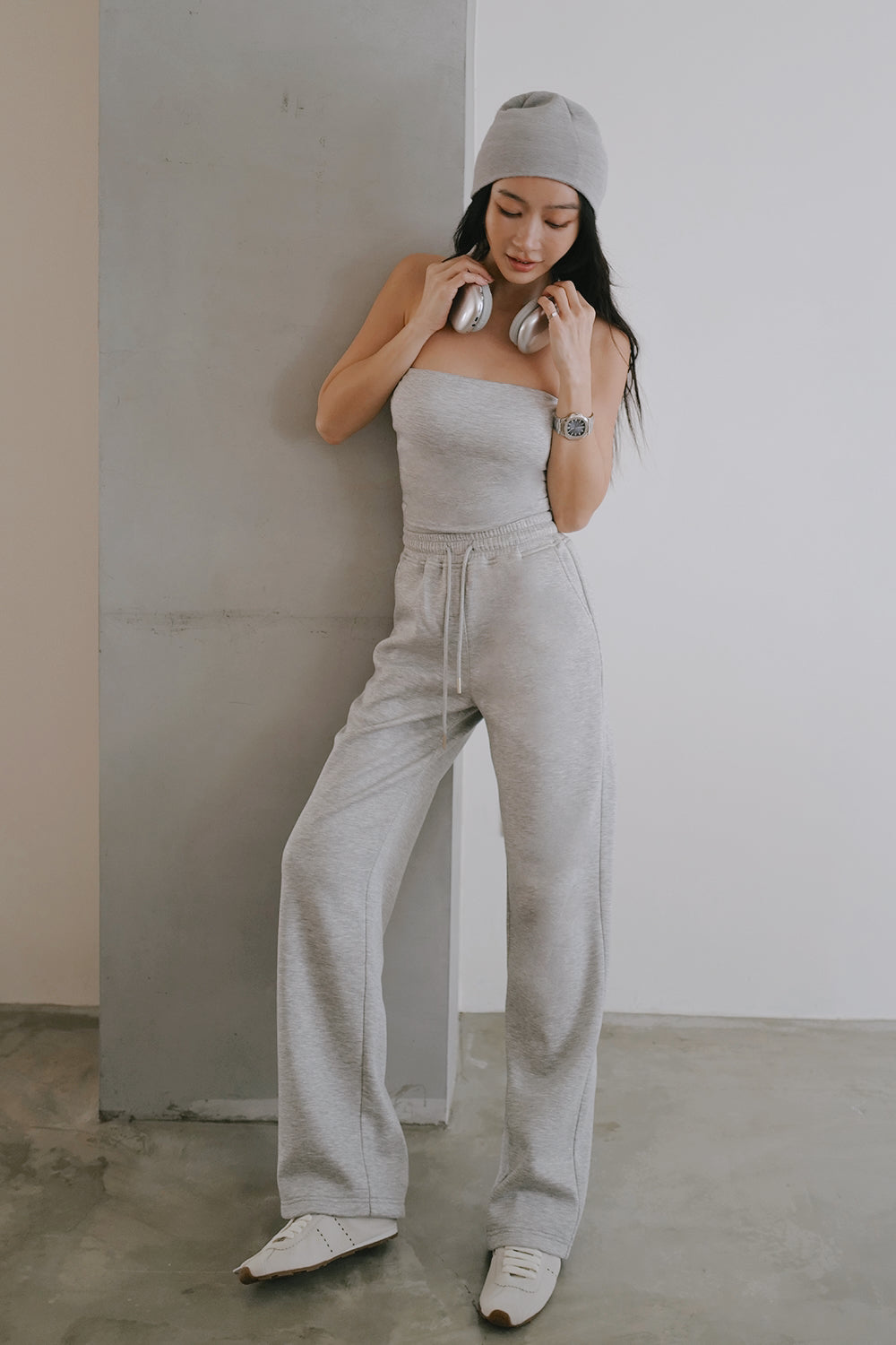 Airy Heater Drawstring Sweatpants (太空寶寶抽繩長腿棉褲)