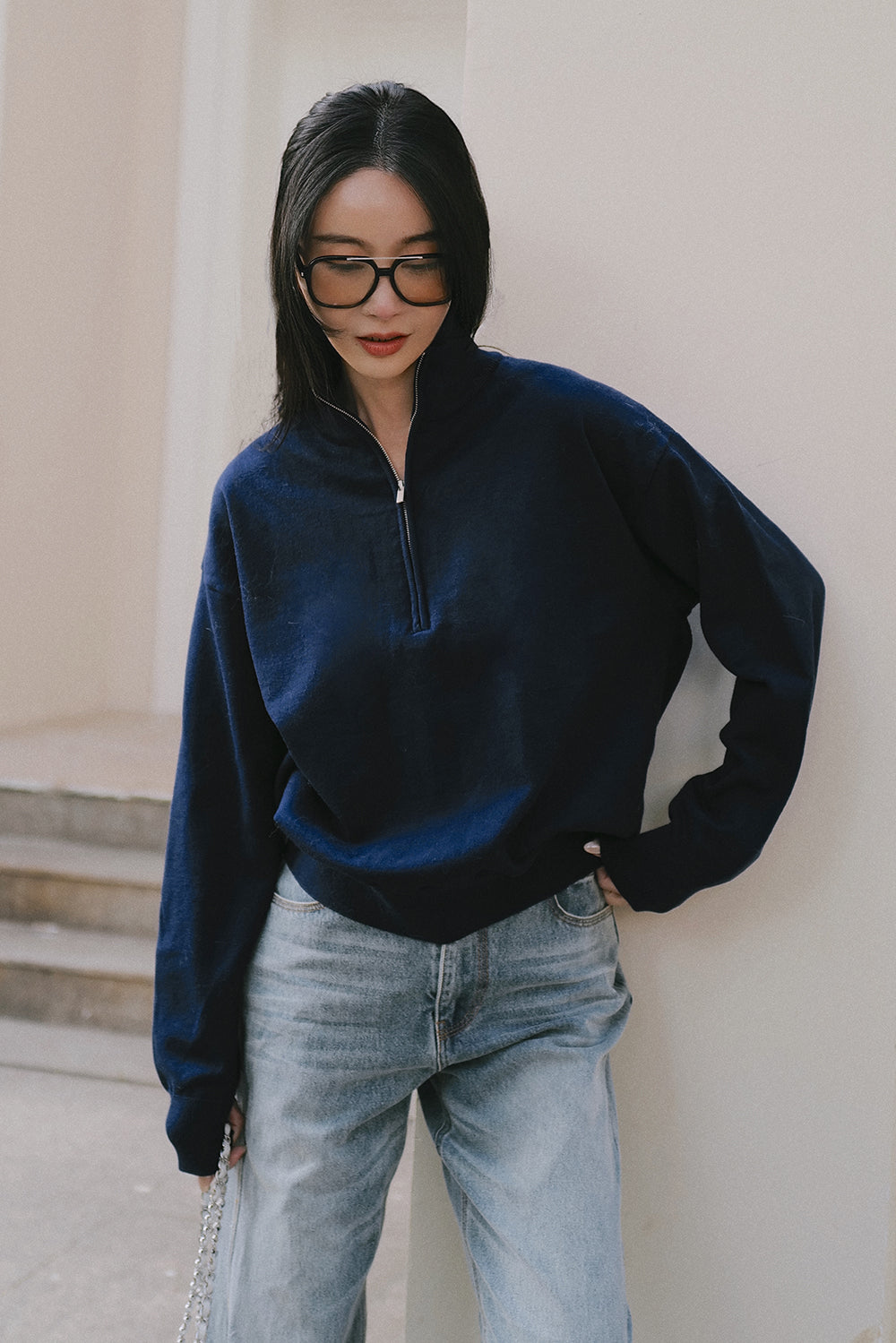 Gentle Touch Knit Zipper Sweater (溫絨針織拉鍊開襟長袖上衣)