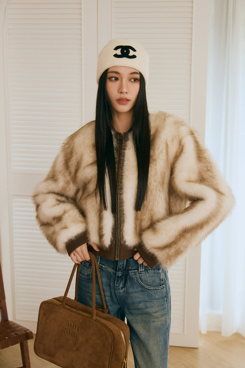 【預購】Faux Fur Zipper Jacket (仿皮草拉鍊外套)