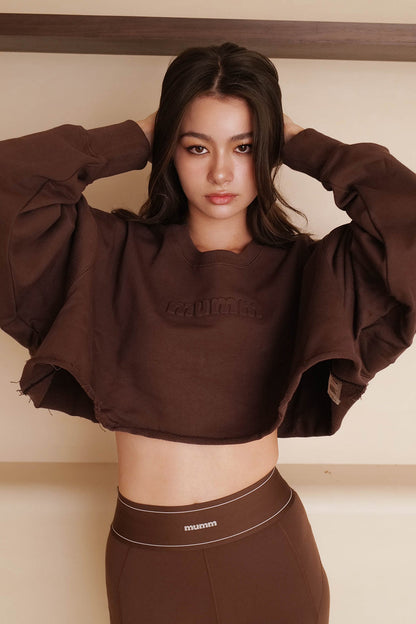 Embossed Cropped Sweatshirt