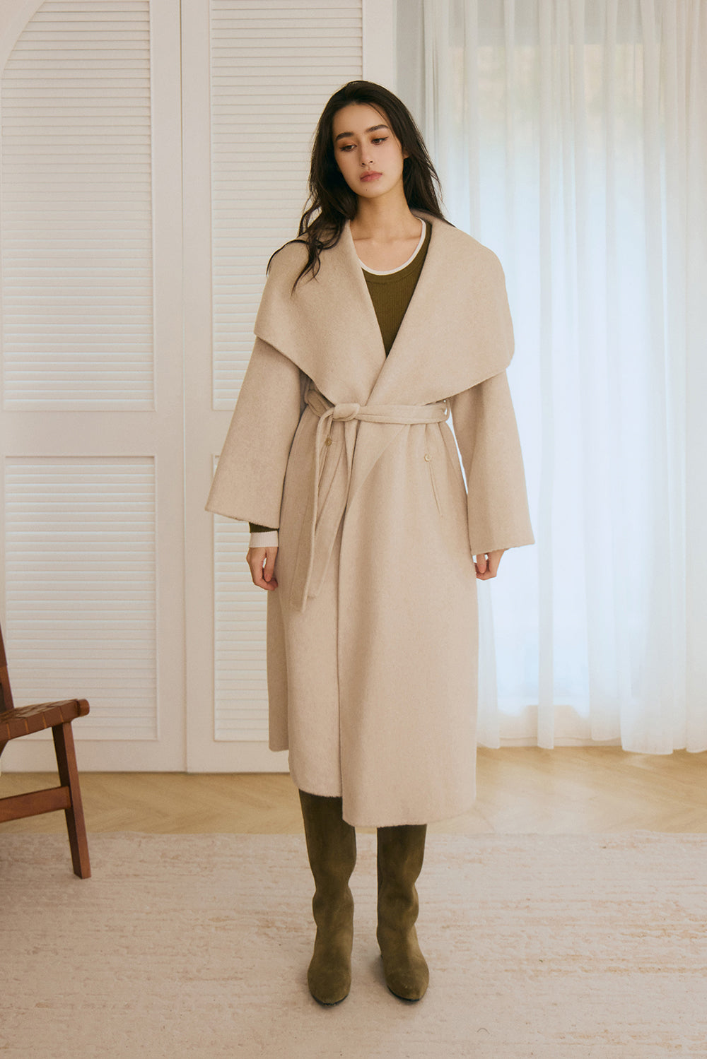 【預購】Shawl Lapel Wool Coat (翻領羊毛大衣)