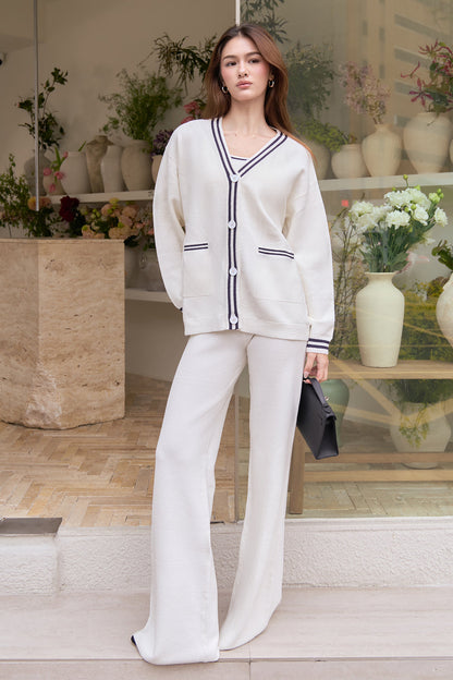 Afternoon Walk Knit Flared Pants (菱格針織喇叭褲) By mumm - Milu