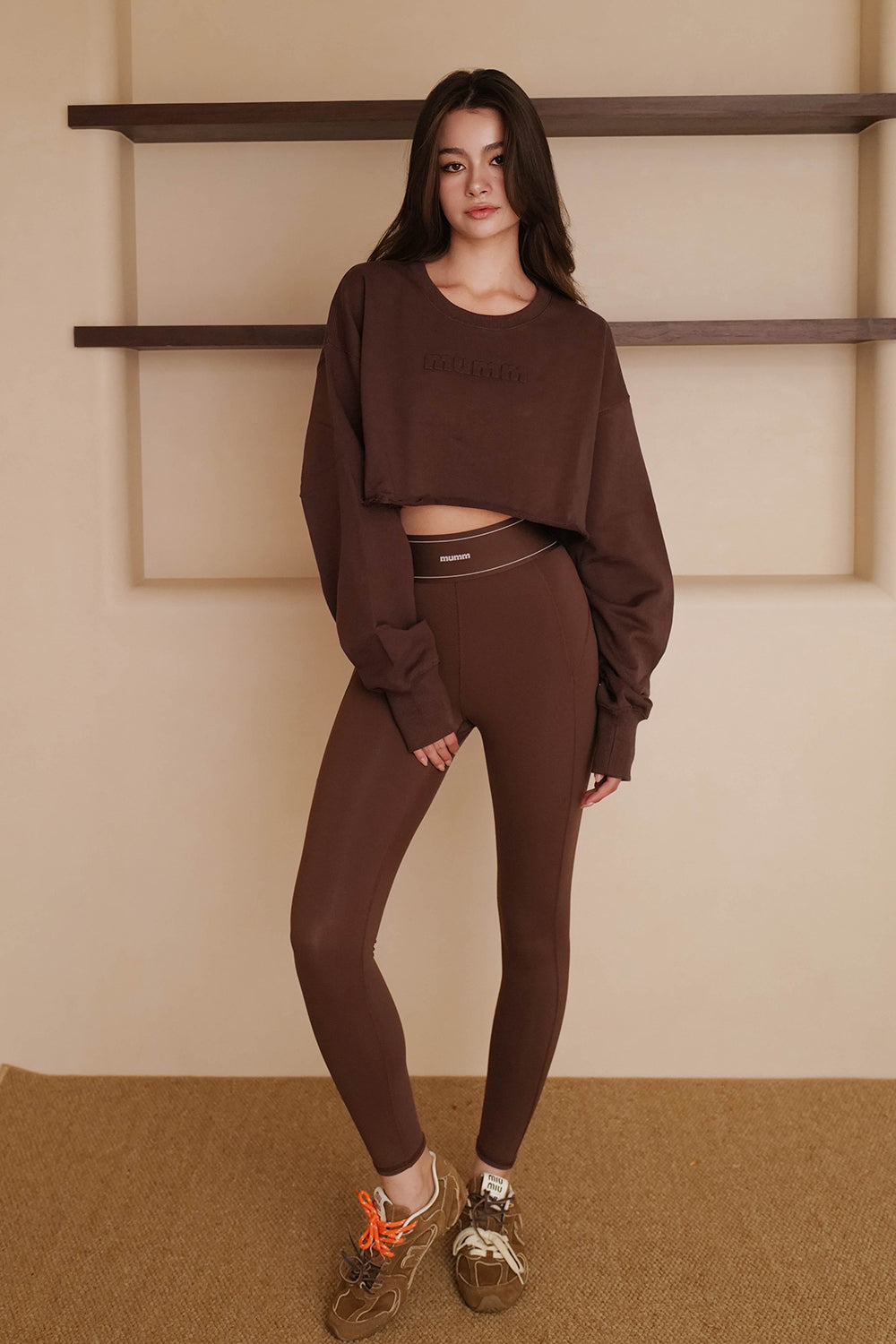 Embossed Cropped Sweatshirt