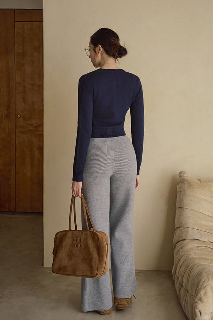 Cozy Knit High Waist Pants (暖洋洋針織直筒寬褲)