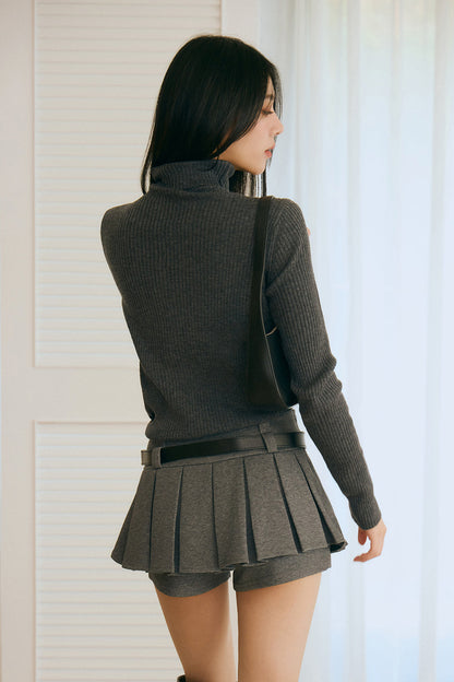 【預購】Pleated Mini Skirt (百褶迷你短裙 - 附皮帶、內有安全褲)