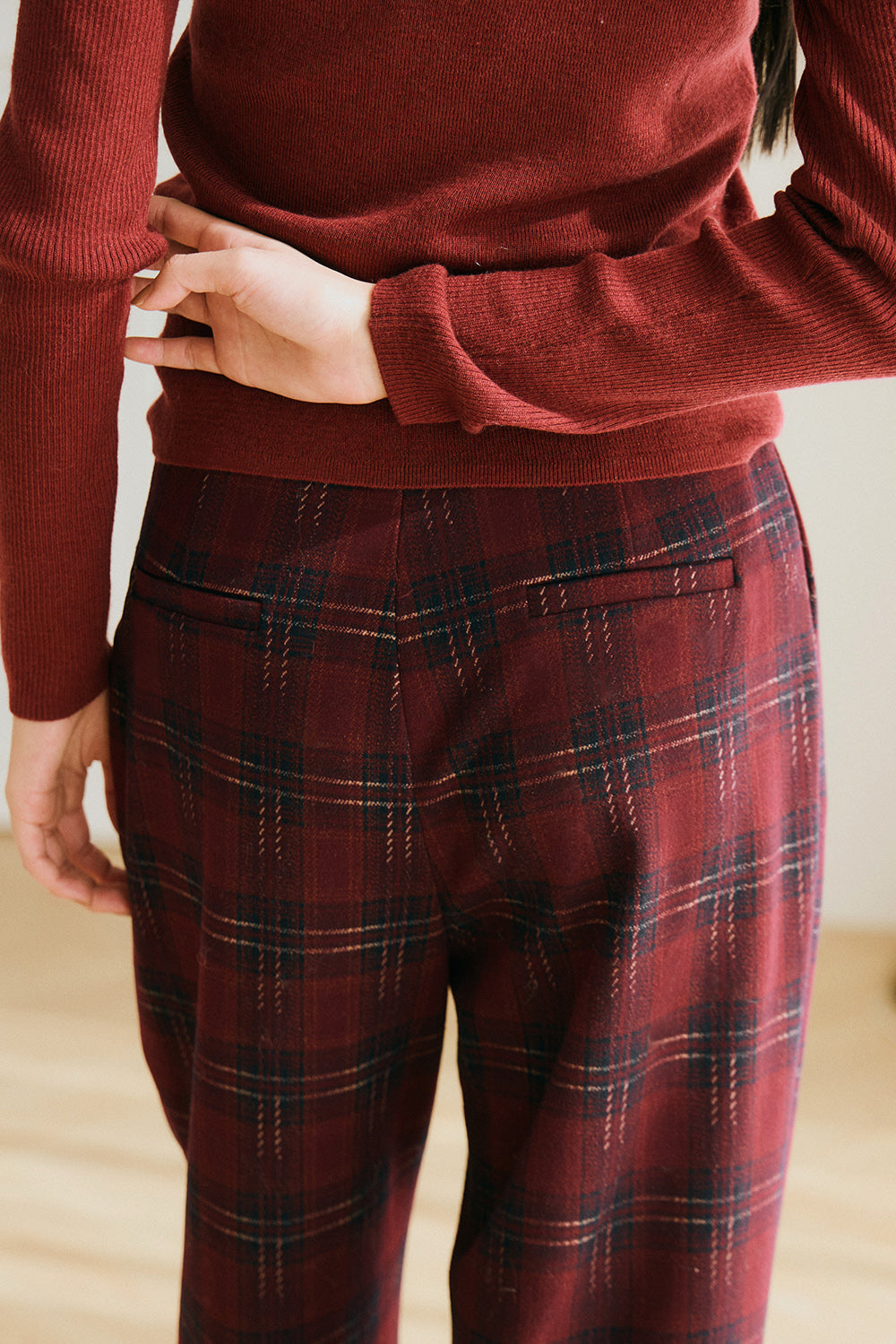 【預購】Elegant Tartan Bottoms (軟糯經典格紋寬褲)