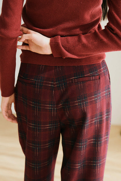 【預購】Elegant Tartan Bottoms (軟糯經典格紋寬褲)