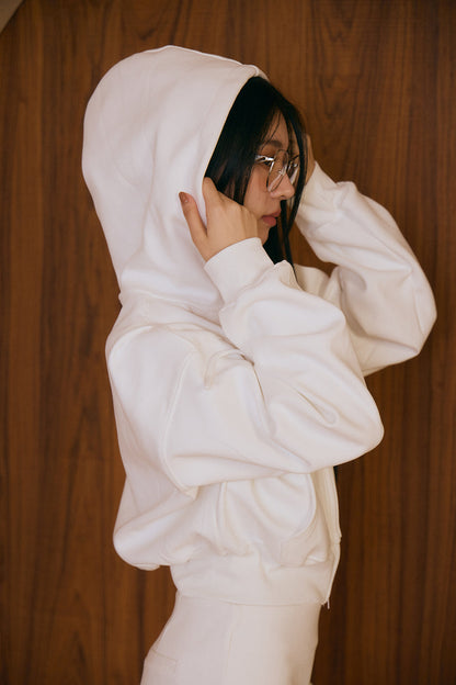 【預購】Zip-Up Cropped Hoodie Sweatshirt (重磅拉鍊連帽外套)