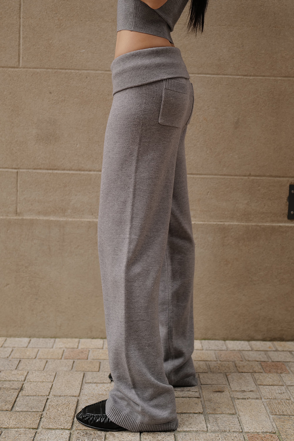 Gentle Touch Knit High Waist Pants (溫絨針織翻腰瘦瘦褲)