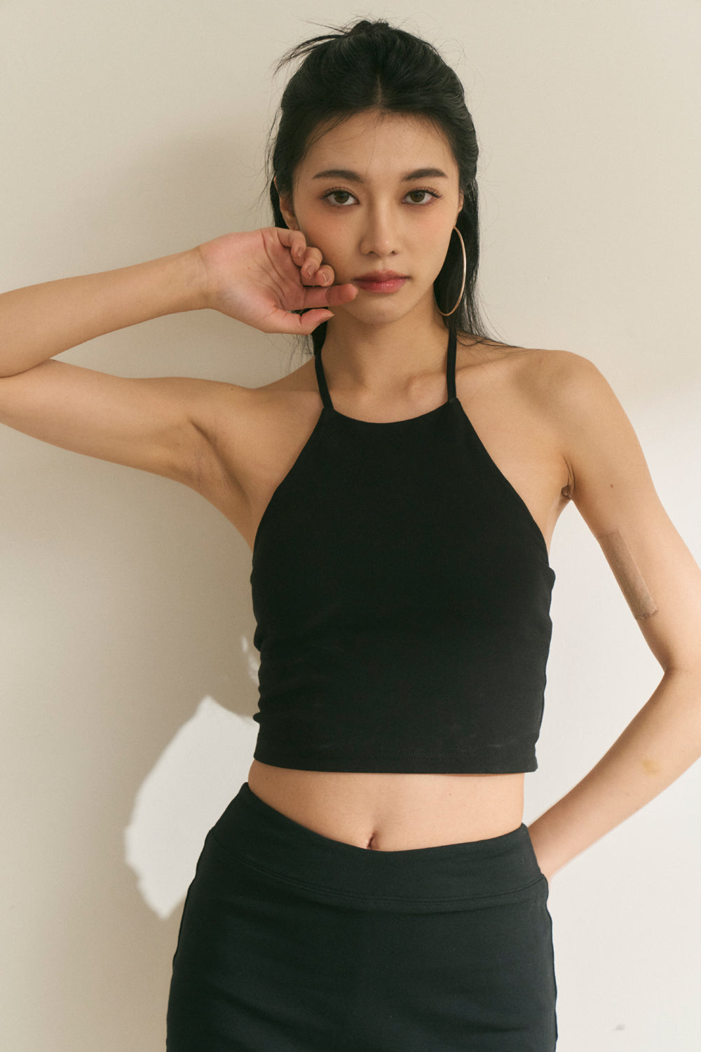 Open Back Halter Bra Top (內磨毛秋款削肩)