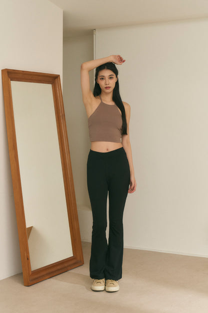 V-Waist Flare Pants (內磨毛秋款-V型腰瘦彈力微喇長褲)