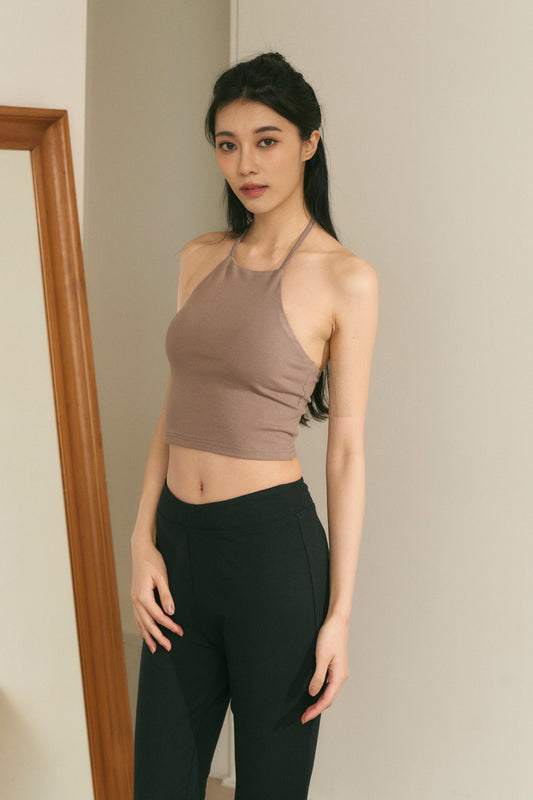 Open Back Halter Bra Top (內磨毛秋款削肩)