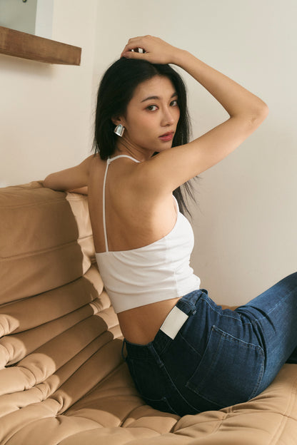 Open Back Halter Bra Top (內磨毛秋款削肩)