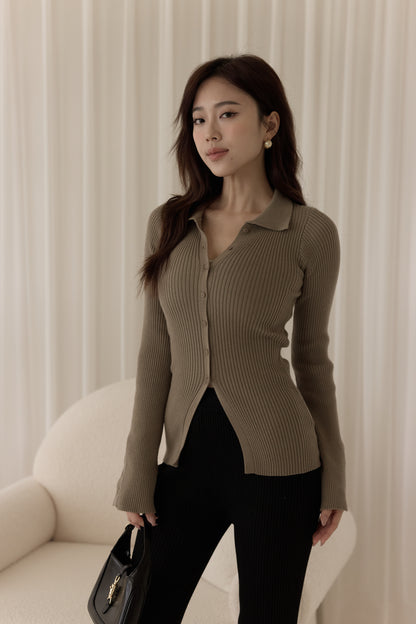 Collar Knit Cardigan (質感排釦針織衫)