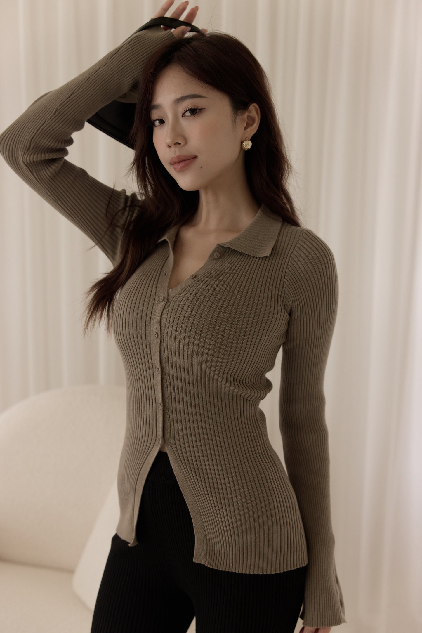 Collar Knit Cardigan (質感排釦針織衫)