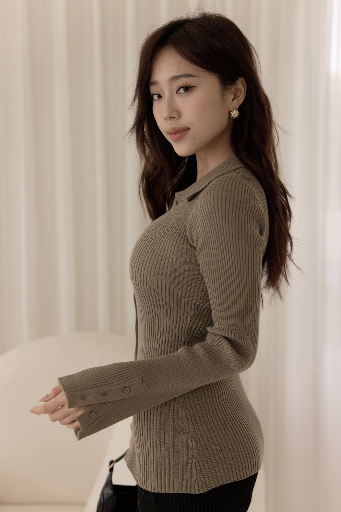 Collar Knit Cardigan (質感排釦針織衫)