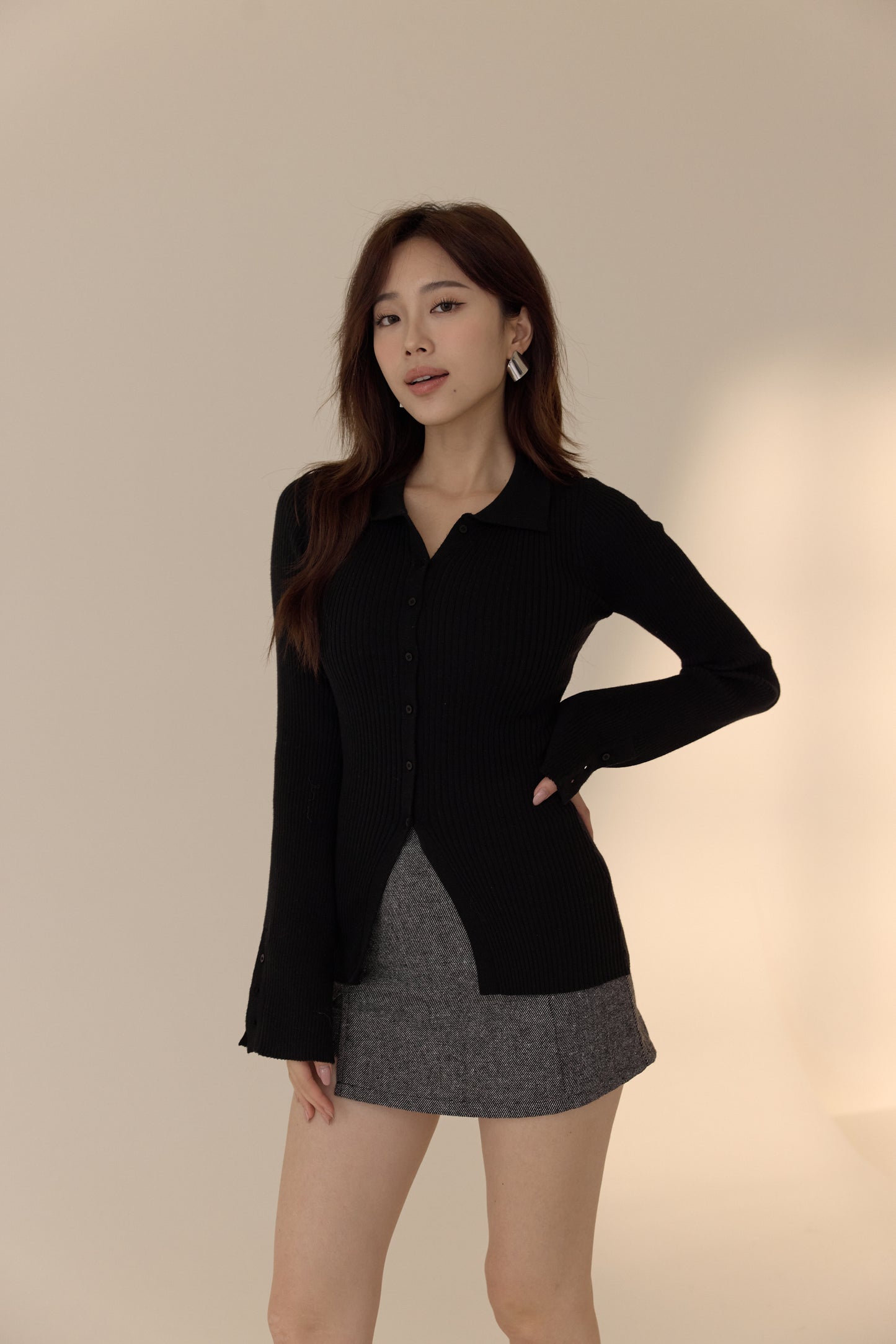 Collar Knit Cardigan (質感排釦針織衫)