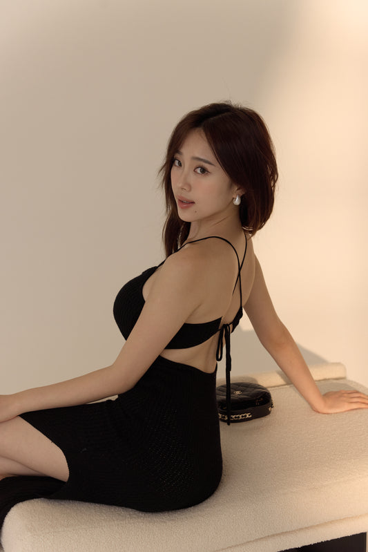 Knit Open Back Bra Dress (針織美背鏤空) By Beigy - Milu