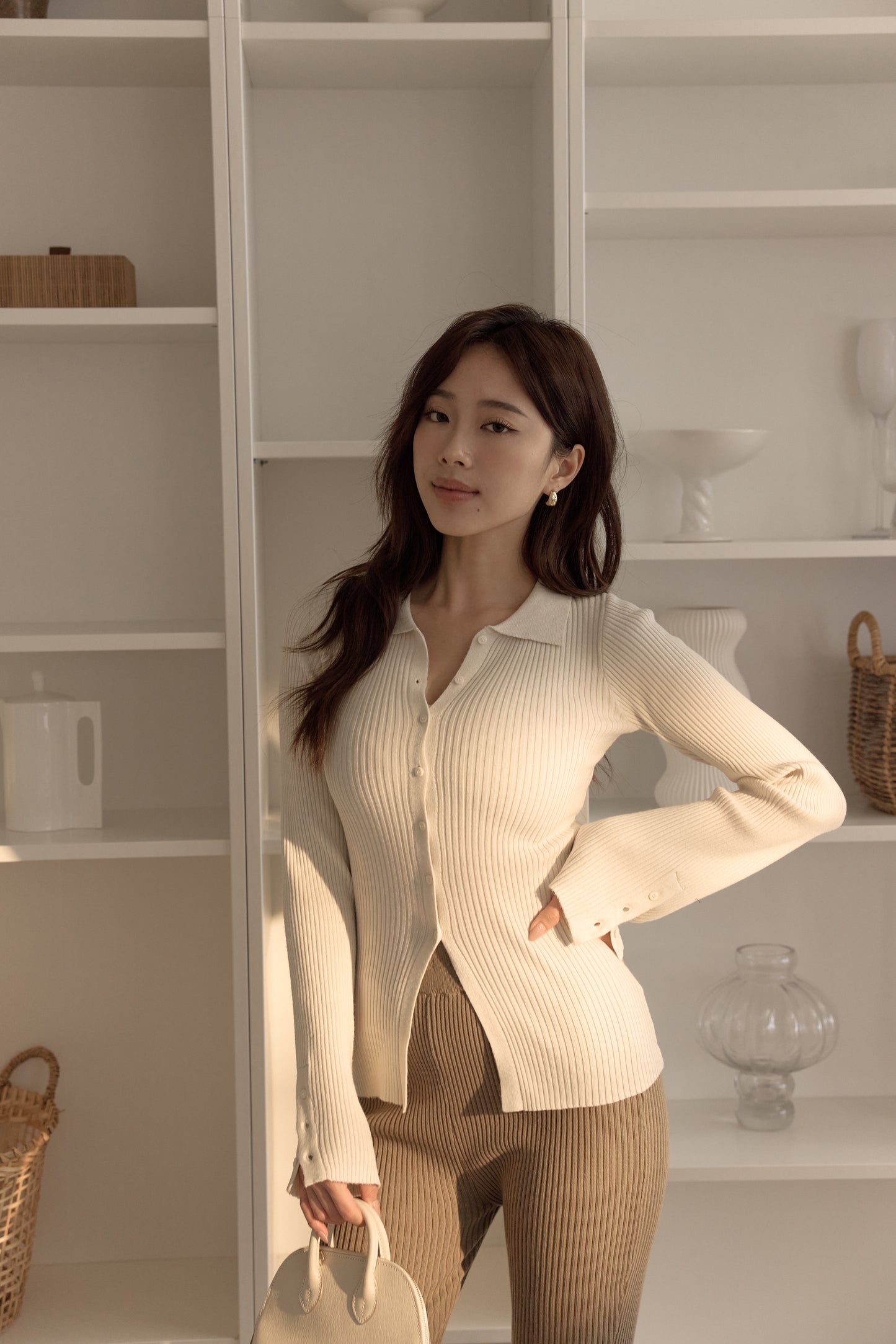 Collar Knit Cardigan (質感排釦針織衫)