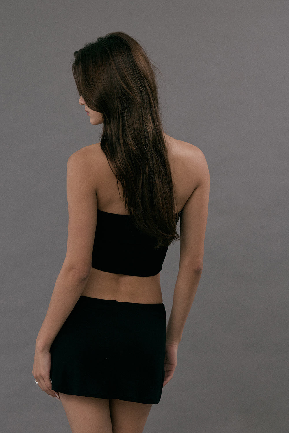 Elegant Rib Knit Mini Skirt<br/>軟彈短裙褲 -【冷灰M】