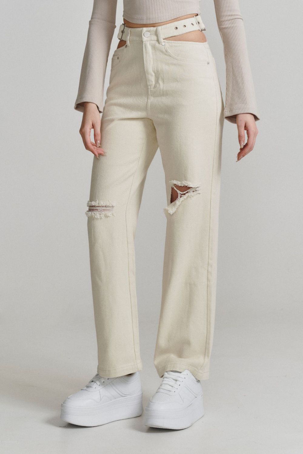 Cut-Out Cargo Pants