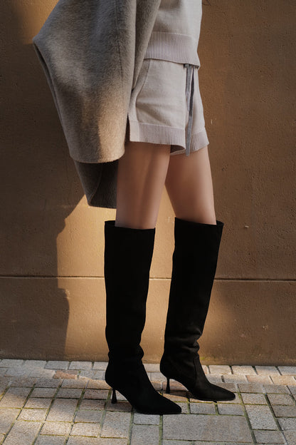 【預購】Slouchy Suede Boots (麂皮堆堆高跟長靴)