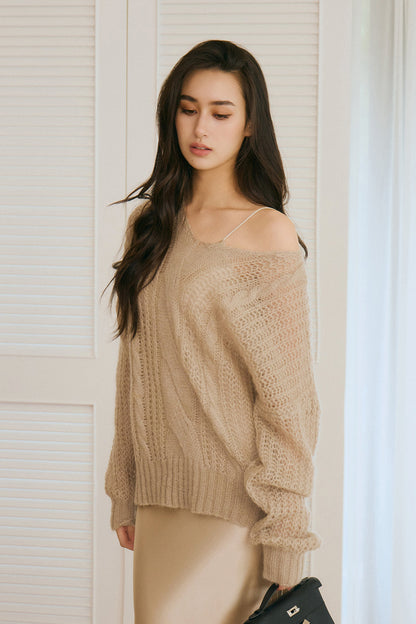 【預購】V-Neck Sweater (寬領多穿毛衣)