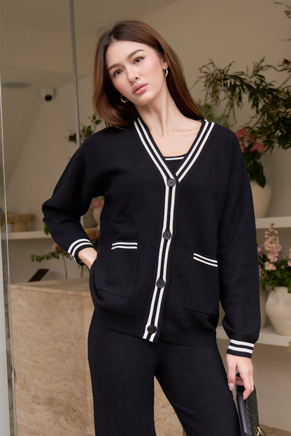 Afternoon Walk Knit Longline Button-Up Cardigan (菱格針織排釦中長版開襟外套) By mumm - Milu