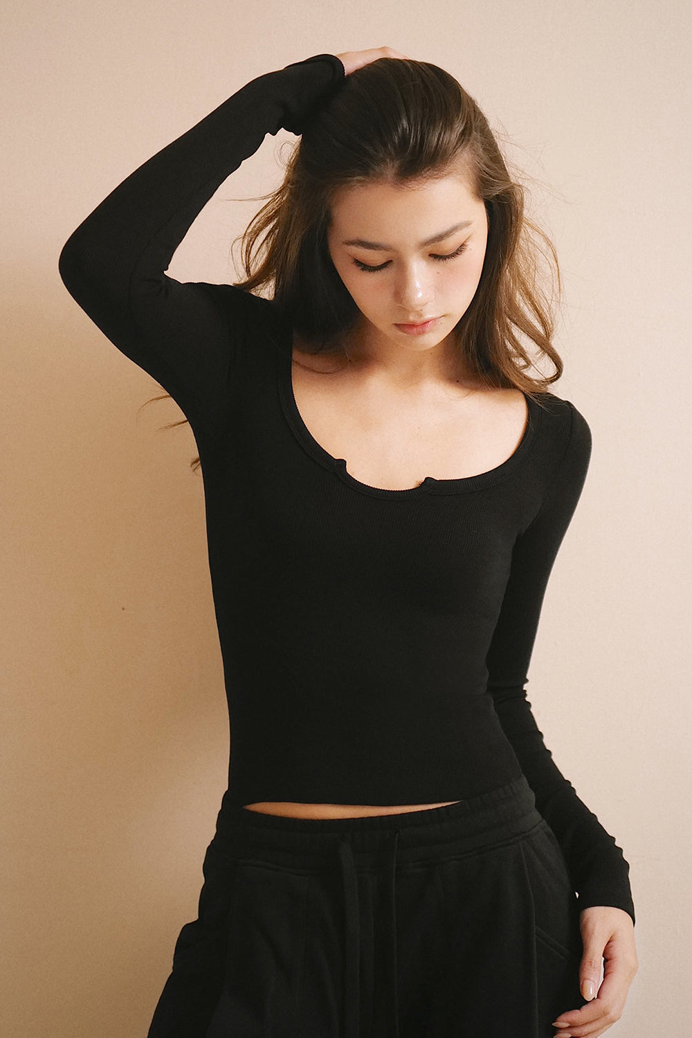 Cozy Warmth Round Neck Long Sleeve Top (暖洋洋圓領長袖上衣)