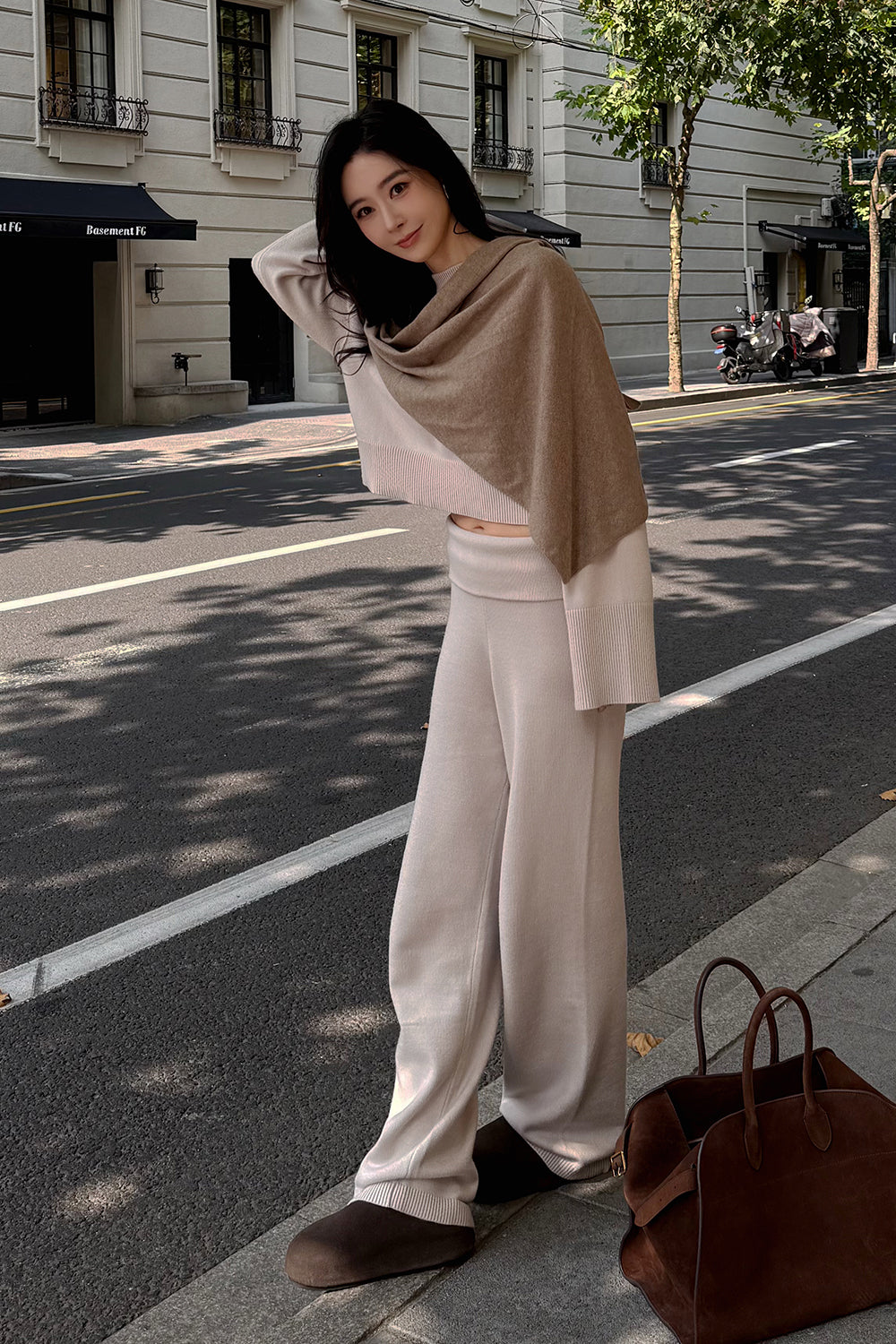 Gentle Touch Knit High Waist Pants (溫絨針織翻腰瘦瘦褲)