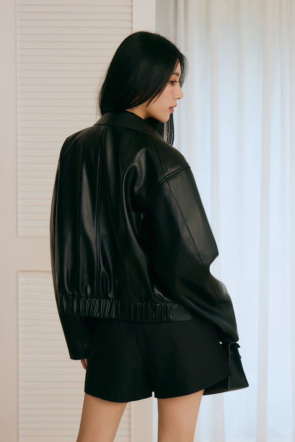 【預購】Faux Leather Zip Jacket (皮革拉鍊外套)