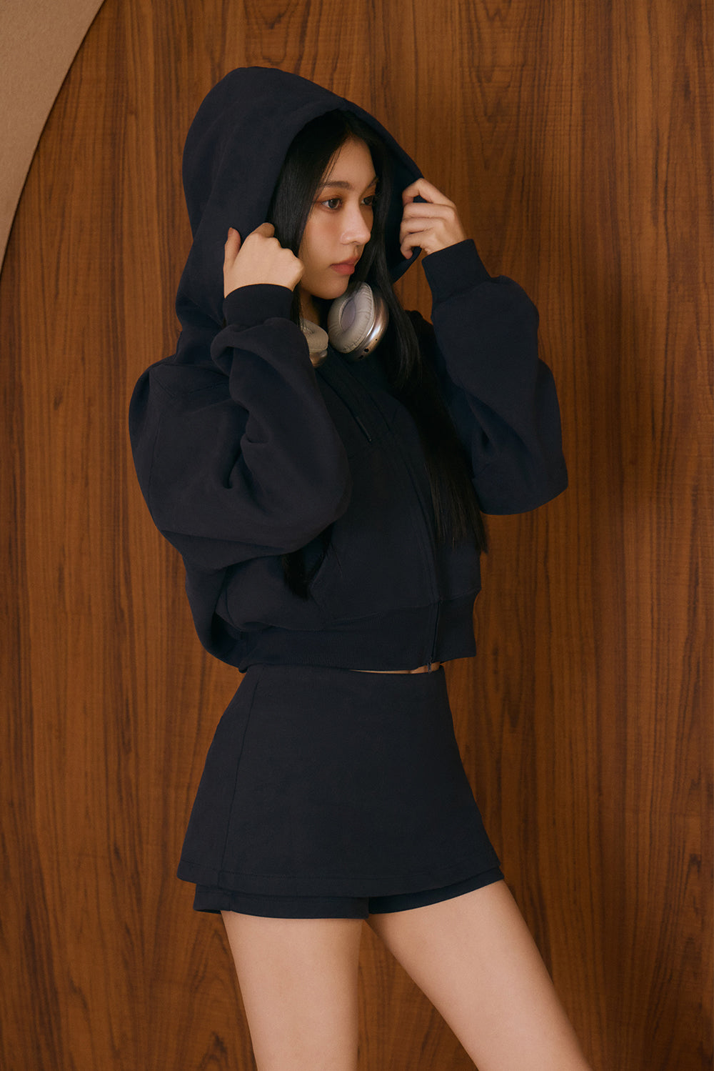 【預購】Zip-Up Cropped Hoodie Sweatshirt (重磅拉鍊連帽外套)