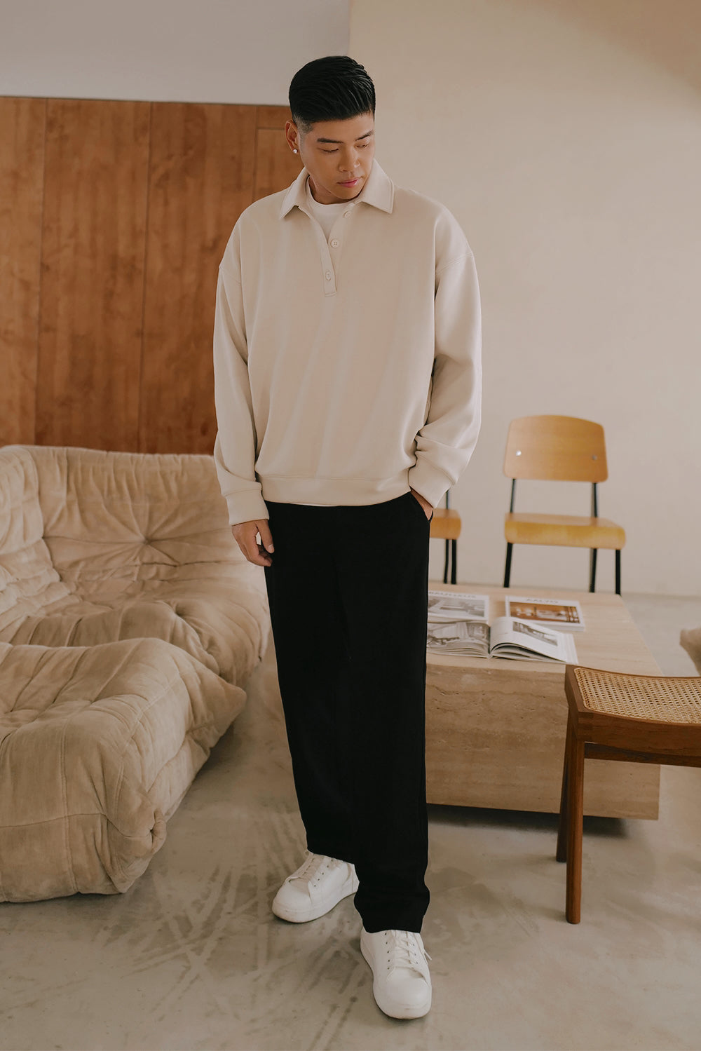 Airy Heater Button-Up Sweatshirt (太空寶寶開釦衛衣)