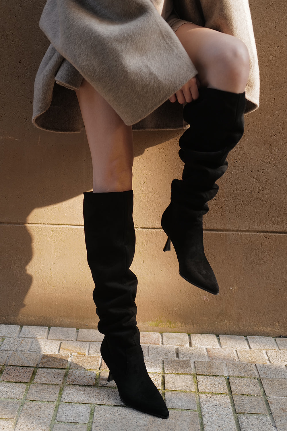 【預購】Slouchy Suede Boots (麂皮堆堆高跟長靴)