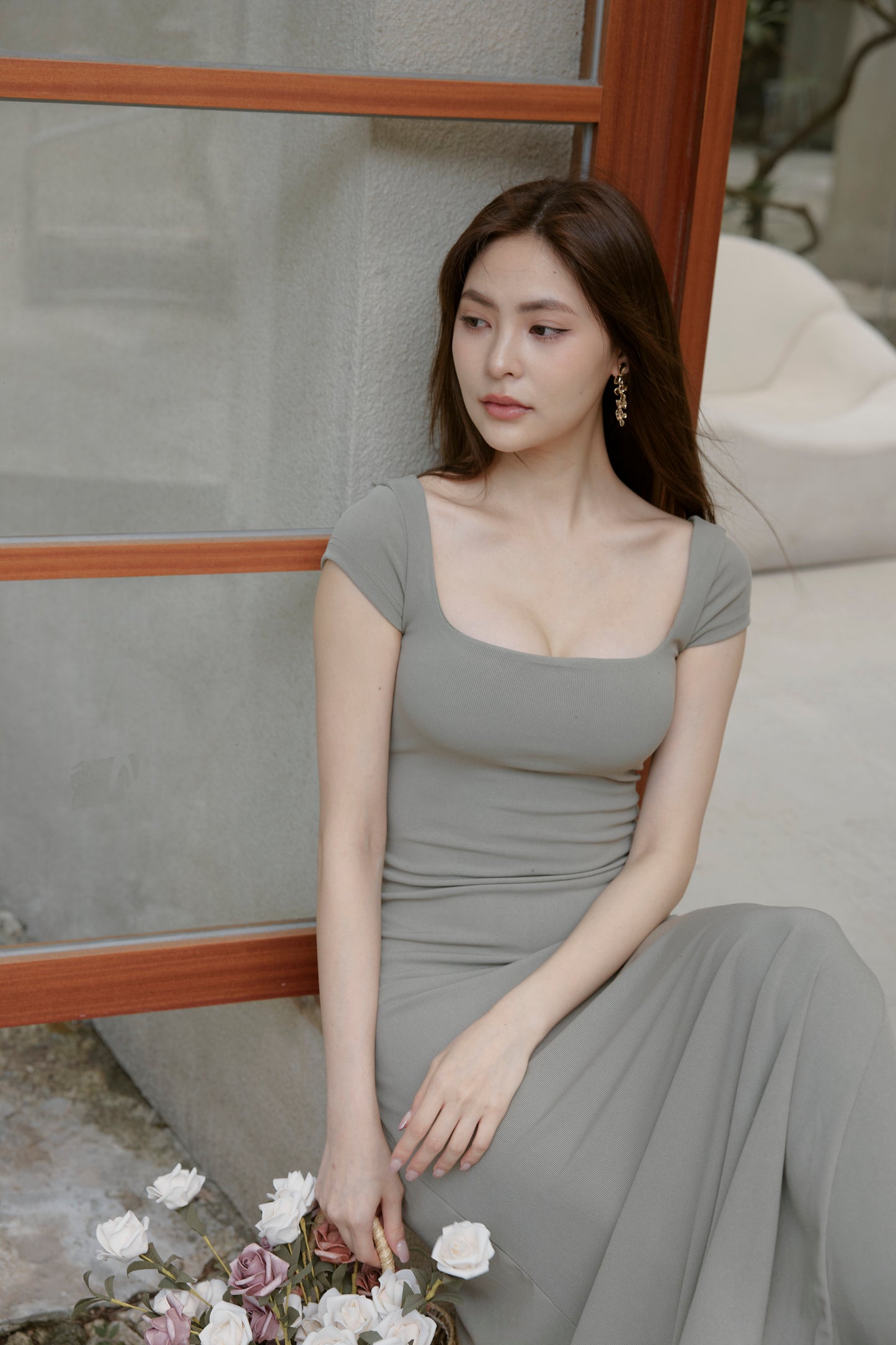 Slimming Square Neck Bra Dress (方領短袖收腰傘擺)