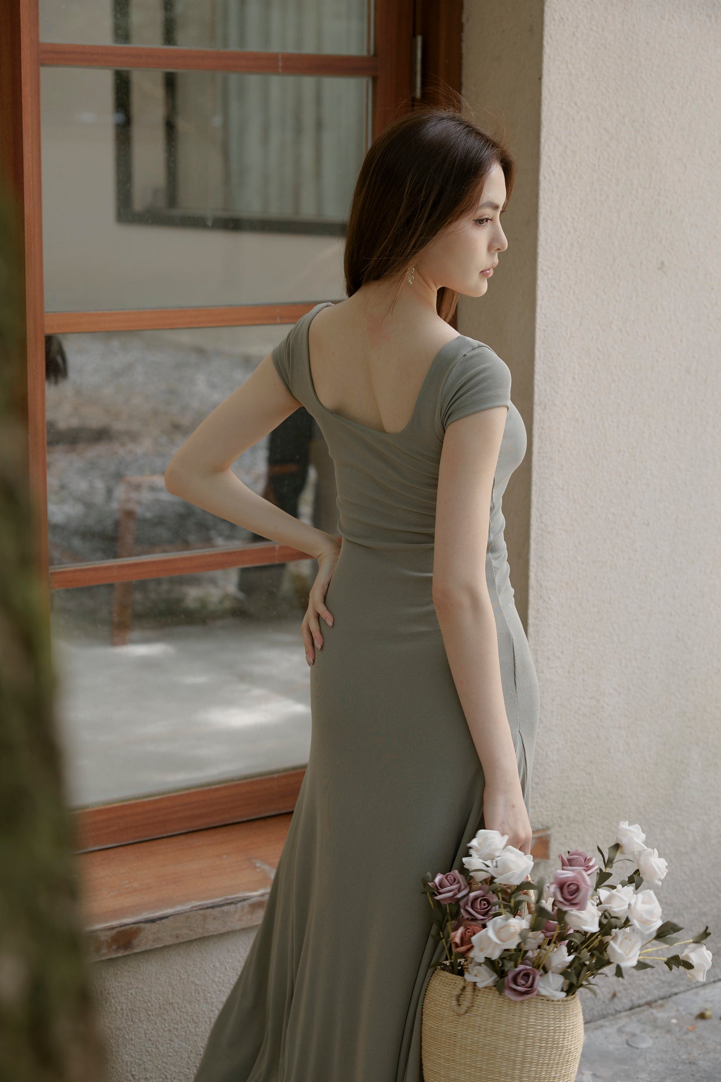 Slimming Square Neck Bra Dress (方領短袖收腰傘擺)