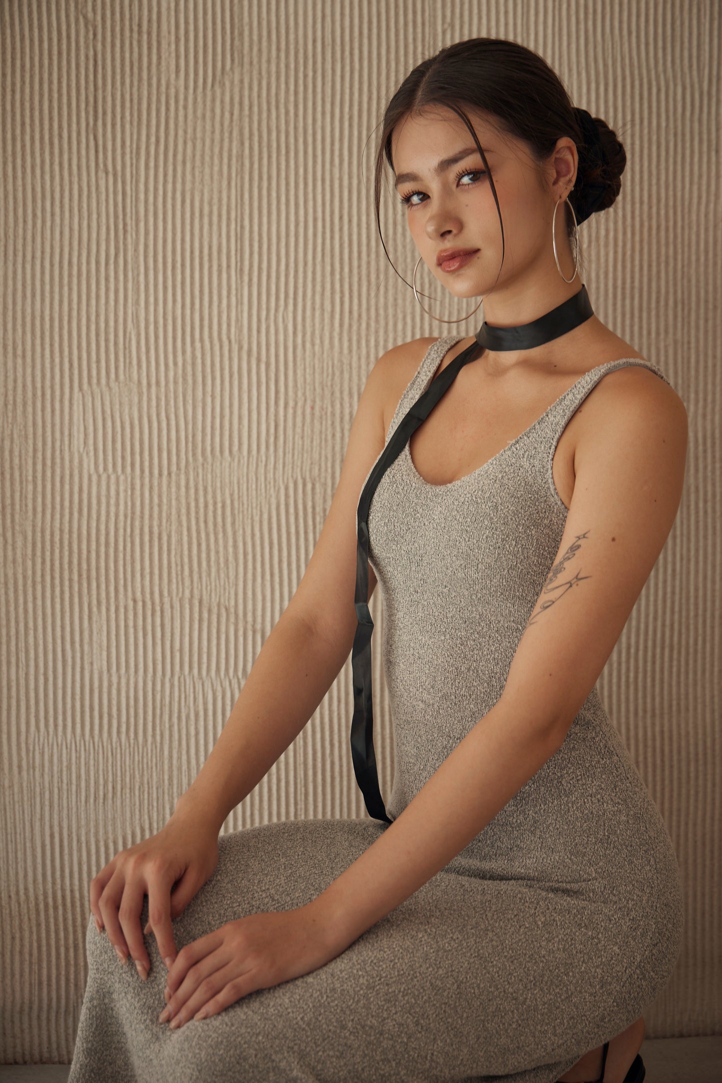 Loop Yarn V-Neck Bra Dress (超集中V領圈圈紗)